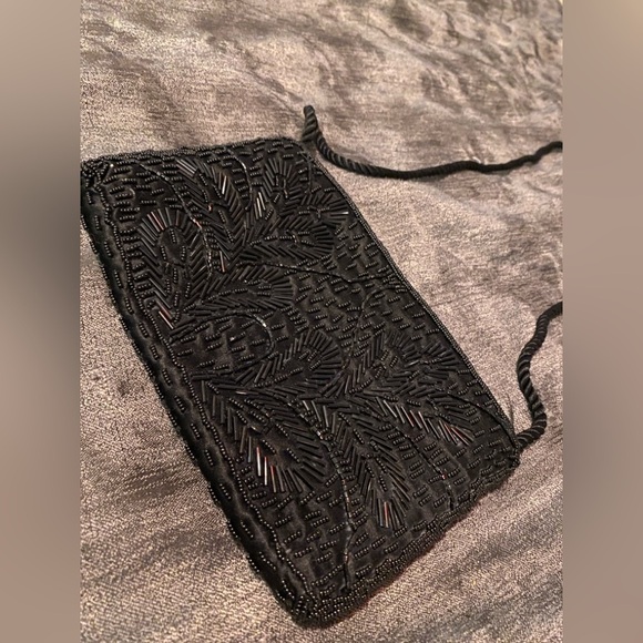Elegant Black Beaded Purse